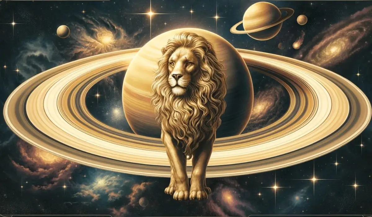 saturne en lion